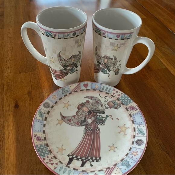 Other - Two Large Mugs and One Plate